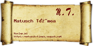 Matusch Tímea névjegykártya